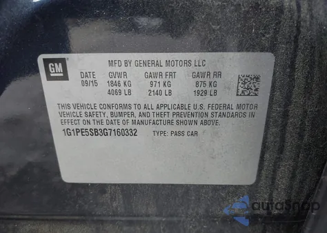 2016 Chevrolet Cruze Limited 1Lt Auto z USA, uszkodzony, nr VIN 1G1PE5SB3G7160332